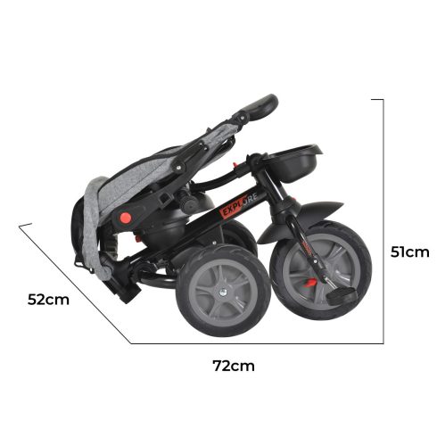 Byox Explore tricikli összecsukható (forgatható üléssel) - Szürke