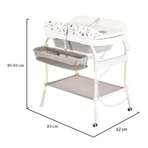 Cangaroo Garda 2 in 1 pelenkázó állvány Összecsukható káddal, digitális hőmérővel