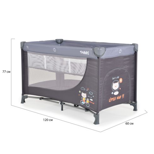 Moni Tommy 2 szintes utazóágy - szürke 