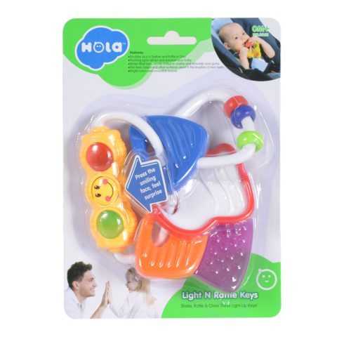 Hola csörgő - rágóka kulcs - színes 