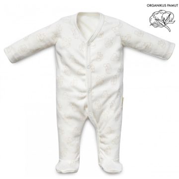   Kenguru Gold Hosszú ujjú Pamut Középen patentos Rugdalózó (56) - ekrü mintás