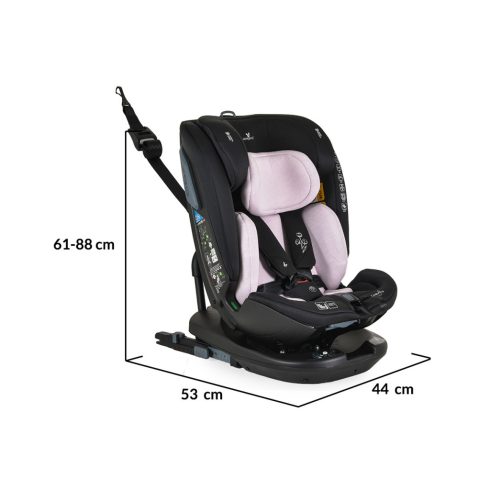 Cangaroo Gravity I-Size 360°-ban forgatható ISOFIX gyermekülés (40-150 cm) - Rózsaszín