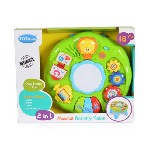 Műanyag zenélő activity asztal - kék/zöld