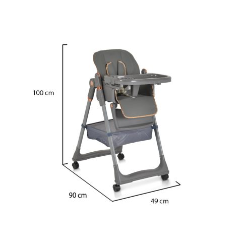 Moni LINDO multifunkciós etetőszék (ajándék szilikon előke, kanál és villa) - Szürke