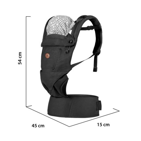 Cangaroo Bora bébi hordozó/kenguru 3 poziciós 15 kg - Fekete