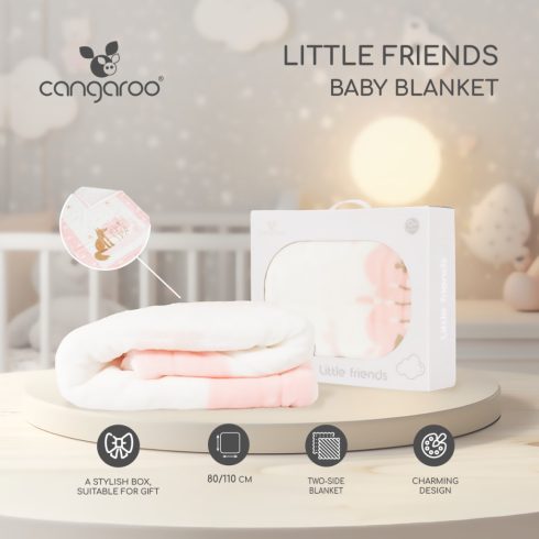 Cangaroo Baba takaró Little Friends 80x110 cm - rózsaszín 