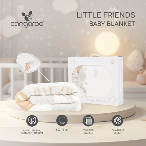 Cangaroo Baba takaró Little Friends 80x110 cm - szürke 