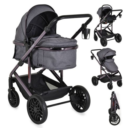 Moni ALL ROAD multifunkciós babakocsi szett - Szürke