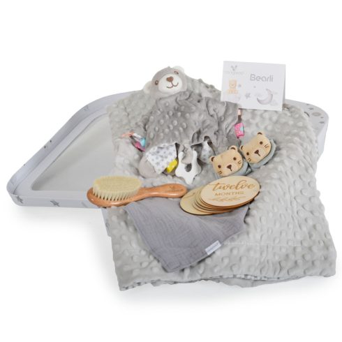 Cangaroo Bearli ajándékszett takaró, játék, zokni 6in1 - szürke 