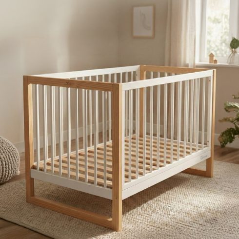 Cangaroo Sierra babaágy rácsos 60*120cm - Fehér/Natur