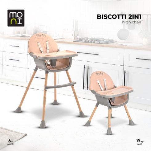 Moni Biscotti 2in1 fix etetőszék - Rózsaszín
