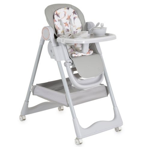 Moni SURPRISE multifunkciós etetőszék (ajándék szilikon tányérral, evőeszközzel, előkével) - Szürke 