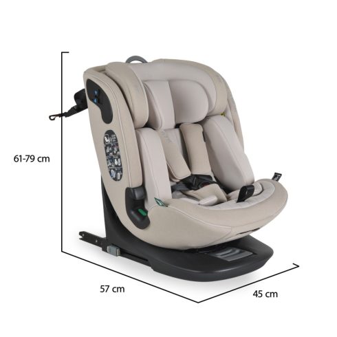 Cangaroo GTS Prémium 360° fokban forgatható autósülés (40-150cm) - Bézs 
