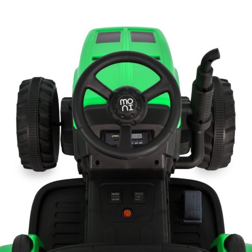 Moni Dallas elektromos traktor utánfutóval 140 cm - Zöld
