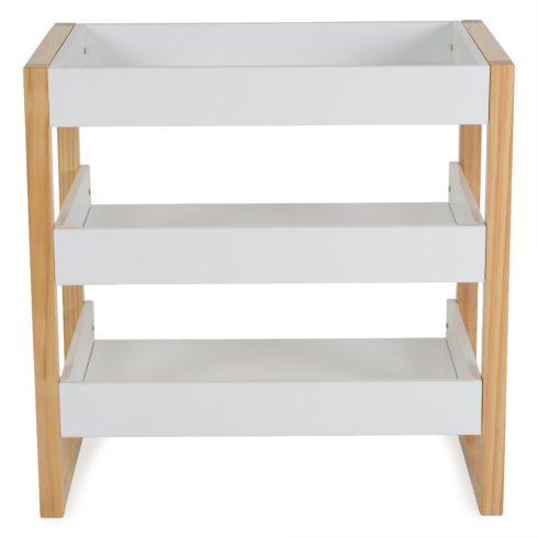 Cangaroo Timber pelenkázó állvány polccal - Fehér/Natur