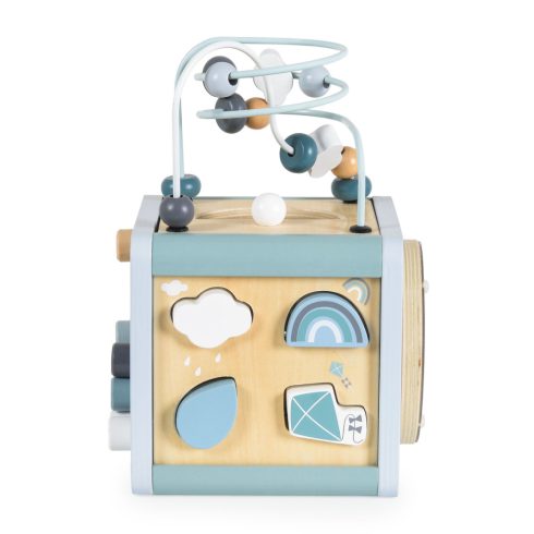 Moni Toys  fa activity kocka xilofonnal, drót pályával - kék