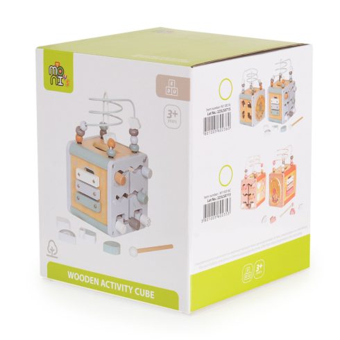 Moni Toys  fa activity kocka xilofonnal, drót pályával - rózsaszín 