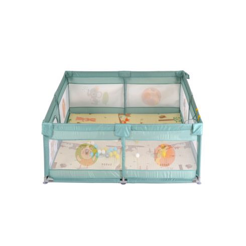 Moni Game Zone összecsukható járóka szőnyeggel, 60 labdával 120x120cm - Menta