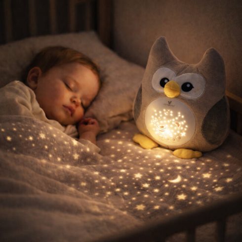 Cangaroo Lamp plüss projektor lámpa fehér zajjal - Bagoly 