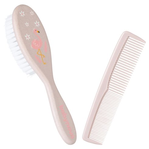 Baby-Nova hajkefe + fésű szett - flamingó