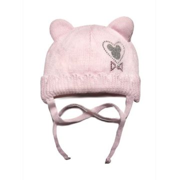   Minimanó kötött lány sapka (34-36) Minnie Love rózsaszín