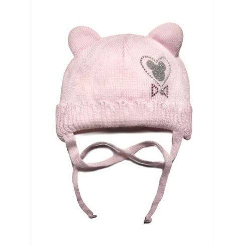 Minimanó kötött lány sapka (34-36) Minnie Love rózsaszín