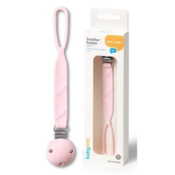 BabyOno szilikon cumitartó lánc - rózsaszín