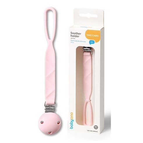 BabyOno szilikon cumitartó lánc - rózsaszín