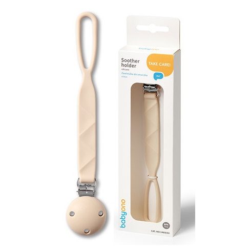 BabyOno szilikon cumitartó lánc - bézs