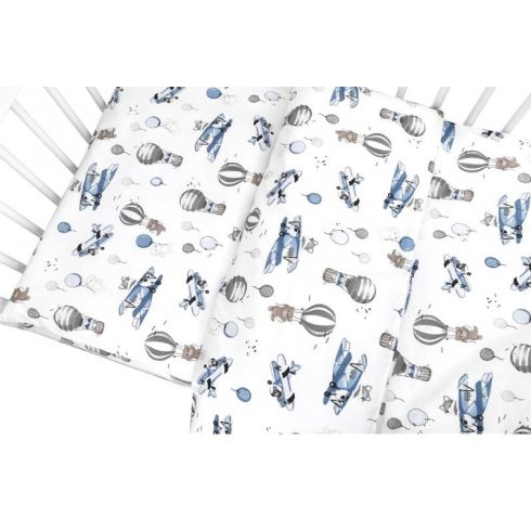 Baby Shop 2 részes babaágynemű - Kék repülőgép 