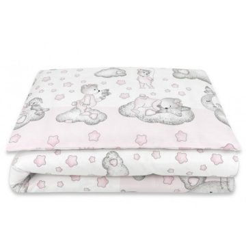   Baby Shop ágynemű huzat 100*135 cm - Csillagos maci rózsaszín 