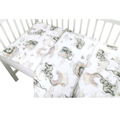 Baby Shop ágynemű huzat 100*135 cm - szivárványos elefánt