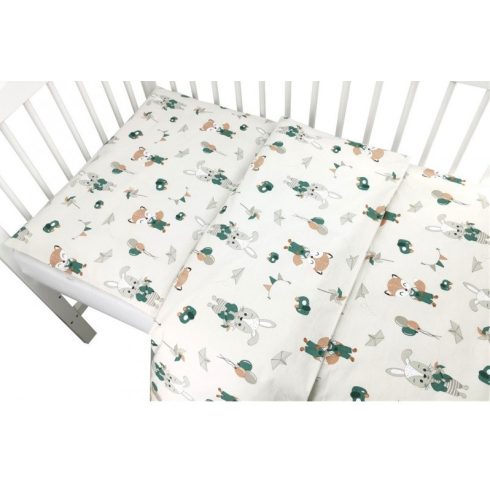 Baby Shop ágynemű huzat 90*120cm - bézs róka és nyuszi 