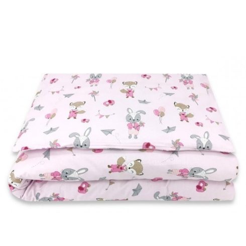 Baby Shop ágynemű huzat 100*135 cm - rózsaszín róka és nyuszi