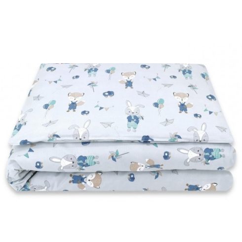 Baby Shop ágynemű huzat 100*135 cm - kék róka és nyuszi 