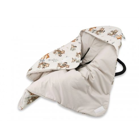 Kétoldalas takaró autós hordozóba 90*90 cm 2,5 TOG - Róka és barátai bézs