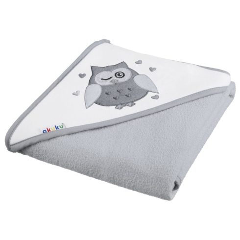 Akuku kapucnis fürdőlepedő 80*80 cm - szürke bagoly
