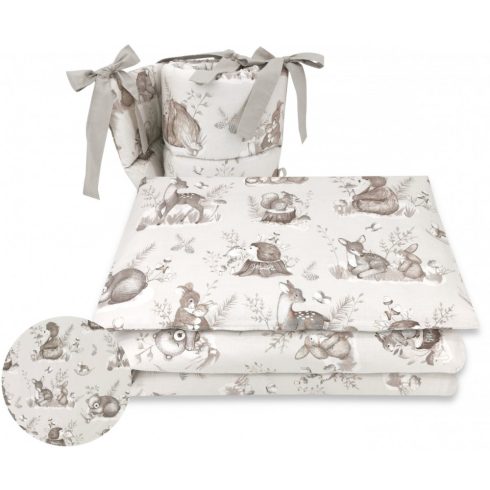 Baby Shop 4 részes babaágynemű - natúr/bézs erdei barátok 