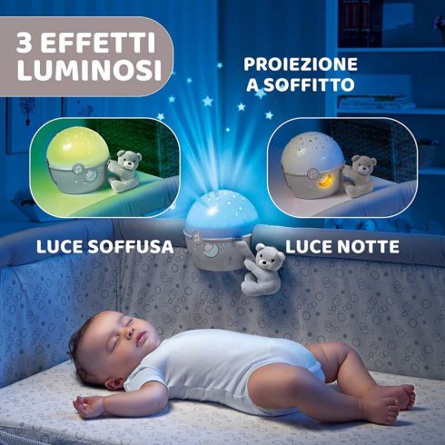 Chicco NEXT2 STARS babaágyra rögzíthető projektor plüss macival - Neutral