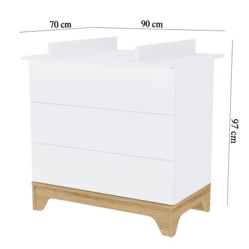 Faktum Lumina White komód + pelenkázó toldalék