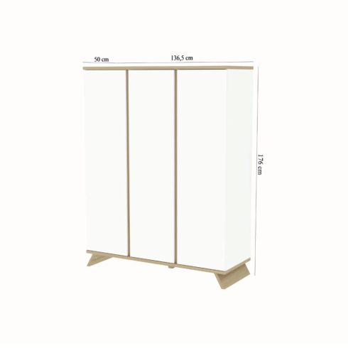 Faktum Sienna White 3 osztású szekrény