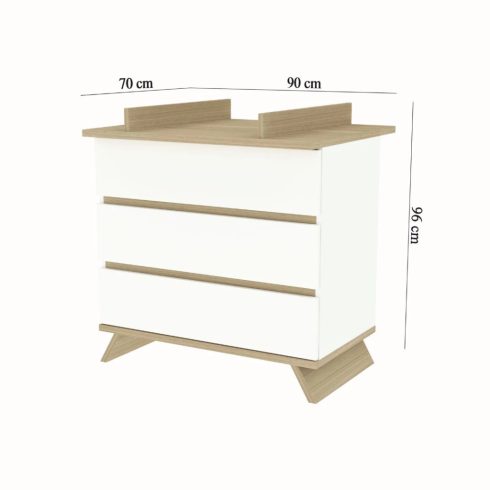 Faktum Sienna White komód + pelenkázó toldalék