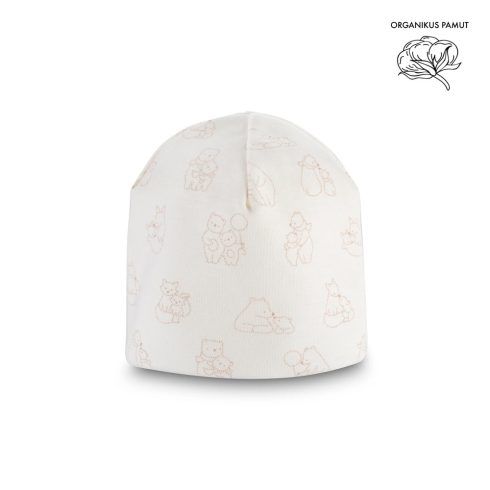 Kenguru Gold Dupla-pamut csecsemő sapka (56-62) - Ekrü-mintás