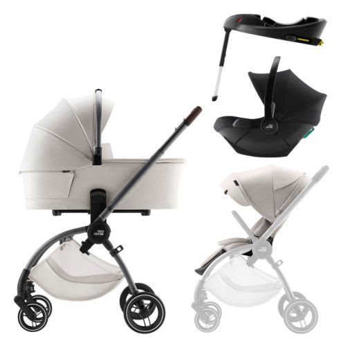 Britax Römer Rio Lux babakocsi szett (Rio babakocsi + mózeskosár) ajándék Baby-Safe Core hordozó + bázis -
Soft Taupe