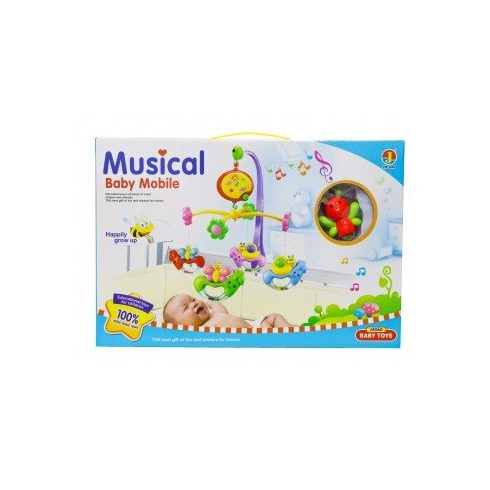 Műanyag zenélő kiságy forgó - Méhecskés