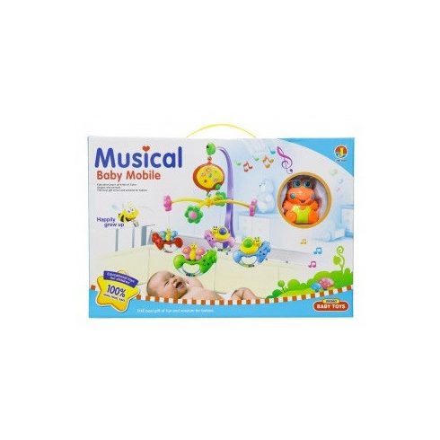 Műanyag zenélő kiságy forgó - Békák