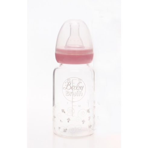 Baby Bruin hőálló üveg cumisüveg 120 ml - rózsaszín