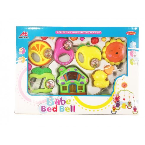 Műanyag zenélő kiságy forgó - Gyümölcsök gombaházzal