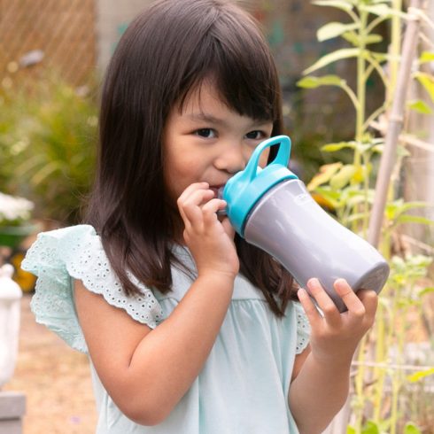 Chicco Kids Pop-Up 350ml szívószálas kulacs 2év+ Kék