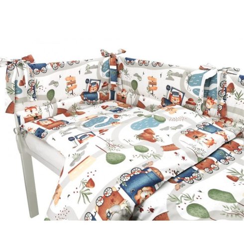 Baby Shop 3 részes ágynemű garnitúra - Állatok a vonaton 
